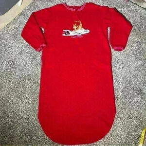 vtg disney winnie the pooh Tigger Snowman womens fleece night gown pajamas M